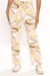 Tune In High Rise Straight Leg Jeans - Pink/combo Ins Street